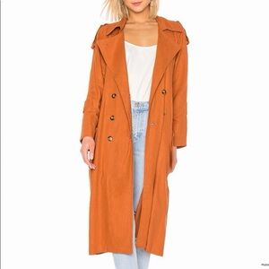 Jen's Pirate Booty Basic Instinct Trench Coat Sunburn Linen Blend Size M/L